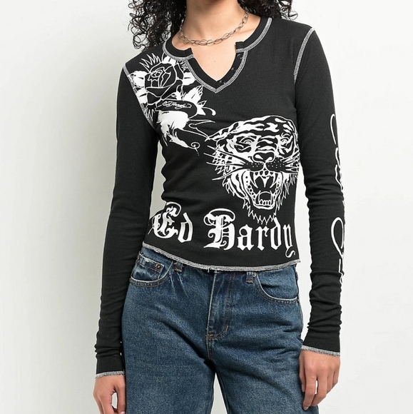 New Ed Hardy top Thermal Long Sleeve - Picture 5 of 7
